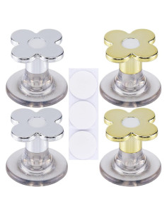 Botones de Inodoro en Forma de Flor GORGECRAFT 4PCS Dorado Plateado