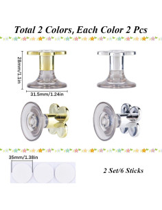 Botones de Inodoro en Forma de Flor GORGECRAFT 4PCS Dorado Plateado 2