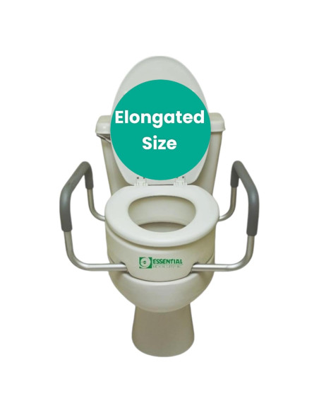 Asiento Elevado para Inodoro Alargado Suministro Médico Esencial
