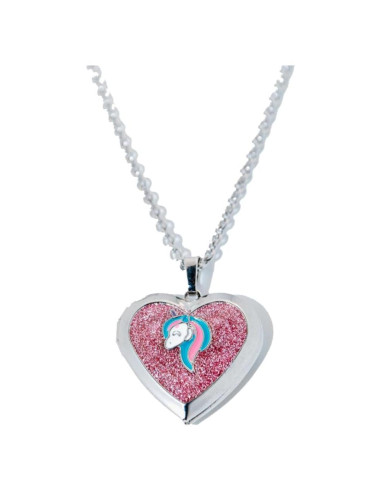 Collar Medallón Corazón Unicornio iSparkle con Almacenamiento
