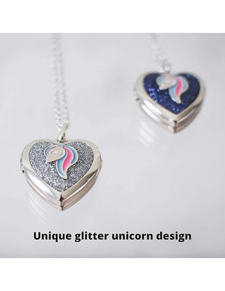Collar Medallón Corazón Unicornio iSparkle con Almacenamiento