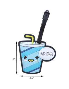 Etiquetas de Equipaje Divertidas Colección SandT Soda Azul 2