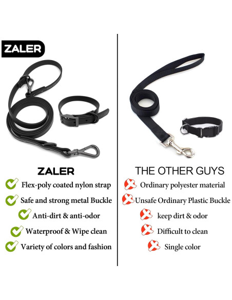 Conjunto Collar y Correa para Perros ZALER, Ajustable e Impermeable