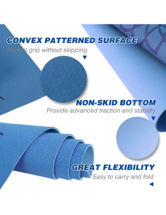 Alfombrilla de Yoga Mat Block TPE Antideslizante 182.88x60.96cm 2