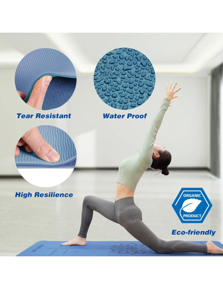 Alfombrilla de Yoga Mat Block TPE Antideslizante 182.88x60.96cm