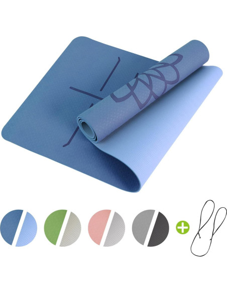 Alfombrilla de Yoga Mat Block TPE Antideslizante 182.88x60.96cm