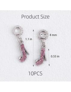 Encantos de Zapato de Tacón Alto de Cristal AUEAR - 10 Piezas Rosa 2