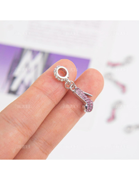 Encantos de Zapato de Tacón Alto de Cristal AUEAR - 10 Piezas Rosa