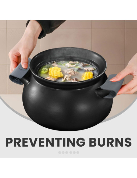 Agarraderas de Silicona BangBoom 6 Piezas Gris Resistentes al Calor