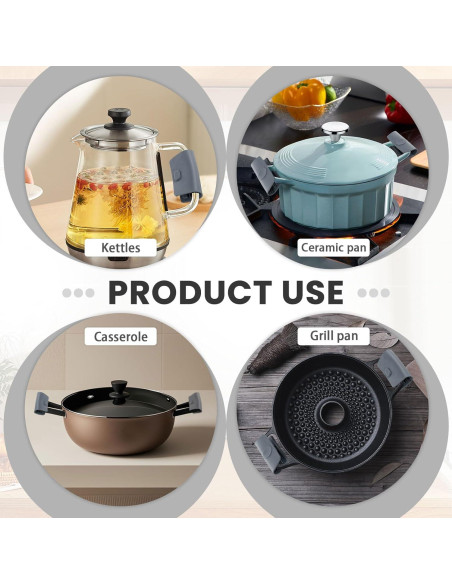 Agarraderas de Silicona BangBoom 6 Piezas Gris Resistentes al Calor