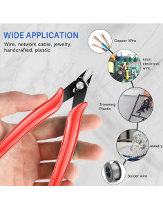 Cortador de Alambre NICE-POWER 13 cm Acero Alto Carbono Rojo 2