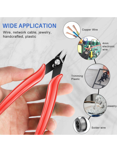 Cortador de Alambre NICE-POWER 13 cm Acero Alto Carbono Rojo