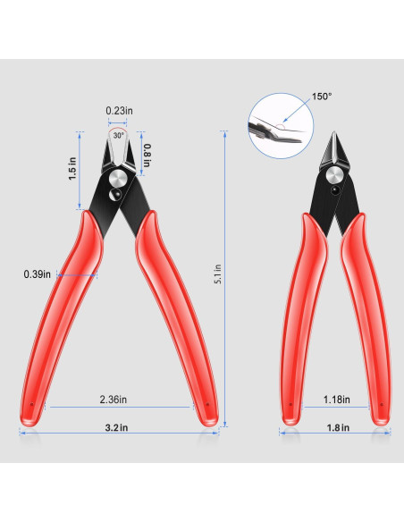 Cortador de Alambre NICE-POWER 13 cm Acero Alto Carbono Rojo