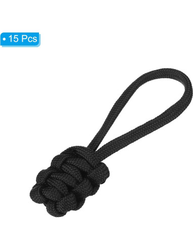 Tiradores de Cremallera PATIKIL, Paquete de 15, Nylon Negro