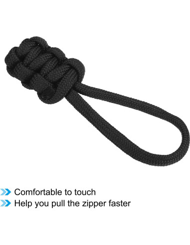 Tiradores de Cremallera PATIKIL, Paquete de 15, Nylon Negro