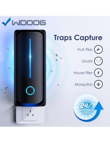 Trampa de Insectos Voladores Wdoog con Luz UV y 10 Recargas
