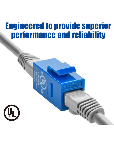 Acoplador RJ45 Cat.6 Beszin Hembra-Hembra Chapado Oro 5 Unidades Azul