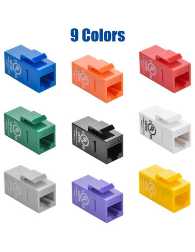 Acoplador RJ45 Cat.6 Beszin Hembra-Hembra Chapado Oro 5 Unidades Azul