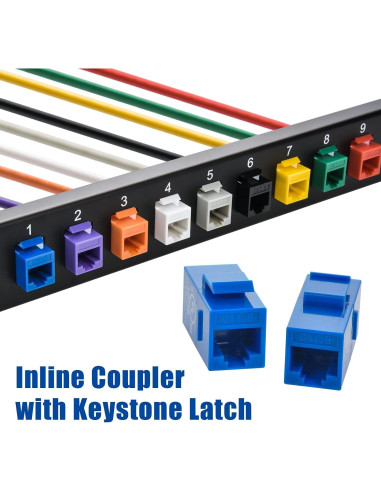 Acoplador RJ45 Cat.6 Beszin Hembra-Hembra Chapado Oro 5 Unidades Azul