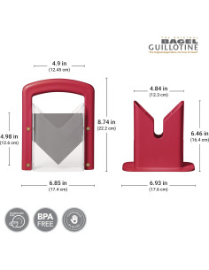 Cortador de Bagels Hoan 23.5 cm con Escudo de Seguridad Rojo 2