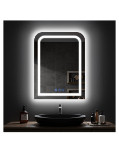 Espejo de Baño LED Antok 61x81 cm Regulable 3 Colores