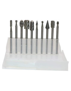 Conjunto de Fresas Rotativas de Carburo Rongon 10 Piezas HSS