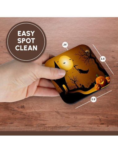 Juego de 4 Posavasos Suaves 3dRose Casa de Halloween