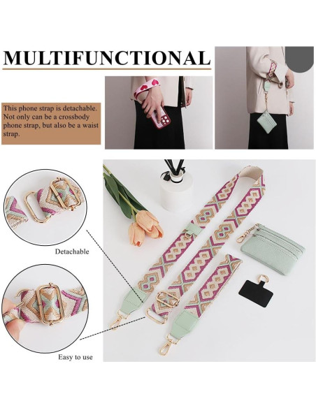 Correa Cruzada para Teléfono Baeleega con Billetera Negra