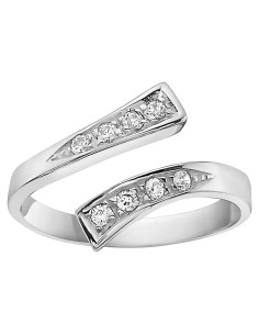 Anillo ajustable de cruce de zirconia cúbica Oro 10K Ritastephens