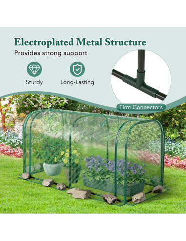 Cama de Jardín Elevada Toolsempire con Invernadero Verde y Gris