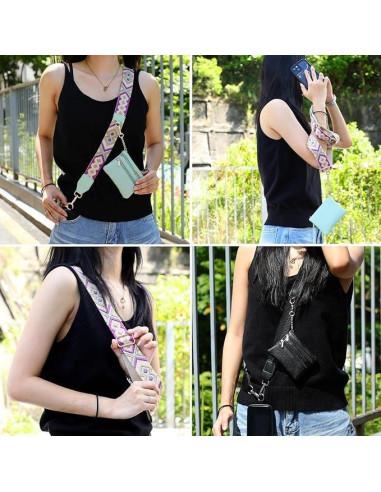 Correa Cruzada para Teléfono Baeleega con Billetera Negra