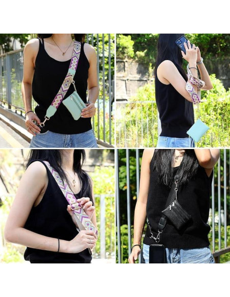 Correa Cruzada para Teléfono Baeleega con Billetera Negra