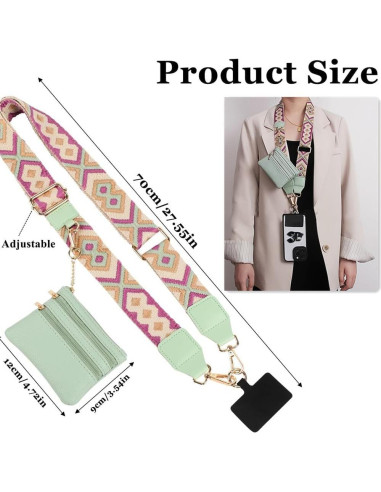 Correa Cruzada para Teléfono Baeleega con Billetera Negra