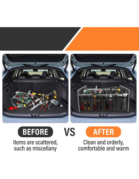 Organizador de Maletero de Coche Qianjiang Plegable 2 Compartimentos