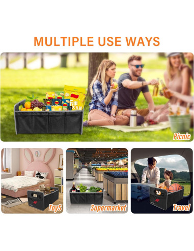 Organizador de Maletero de Coche Qianjiang Plegable 2 Compartimentos