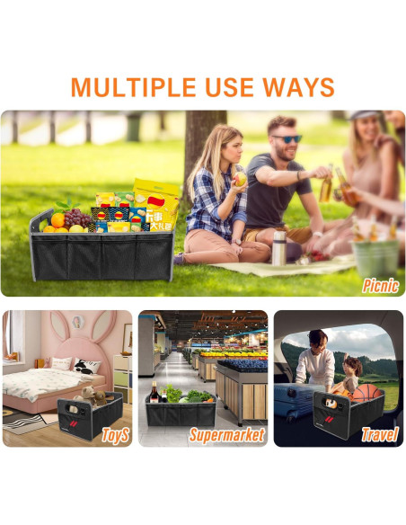 Organizador de Maletero de Coche Qianjiang Plegable 2 Compartimentos