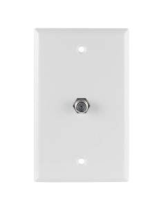 Placa Coaxial GE 1 Puerto Montada en Pared Blanca 40050