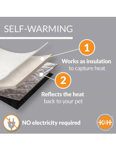 Cama Autocalentable para Gatos y Perros Pequeños K&H 48x46cm Gris 2
