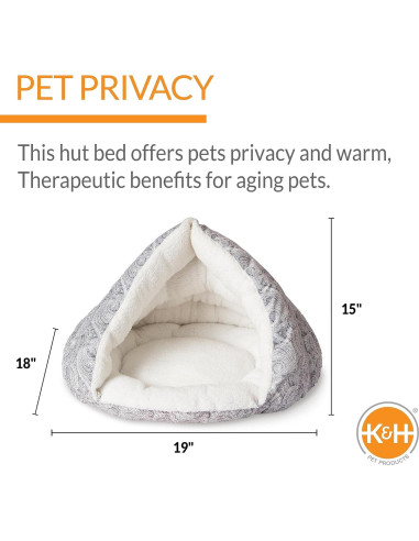 Cama Autocalentable para Gatos y Perros Pequeños K&H 48x46cm Gris