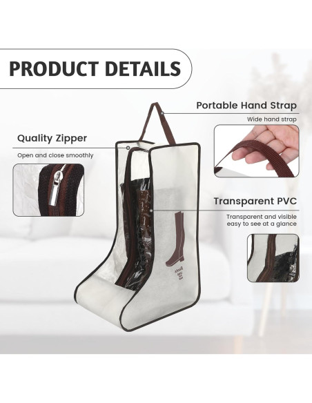 Set de 2 Bolsas de Almacenamiento para Botas Altas Beige