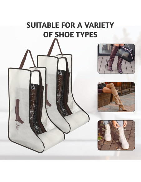 Set de 2 Bolsas de Almacenamiento para Botas Altas Beige