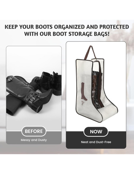 Set de 2 Bolsas de Almacenamiento para Botas Altas Beige