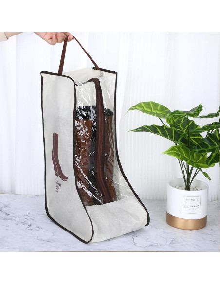 Set de 2 Bolsas de Almacenamiento para Botas Altas Beige