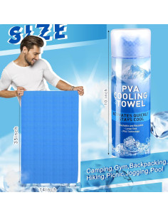 Toallas de Enfriamiento Peryiter PVA 3 Paquetes Azul Oscuro 34x86cm 2