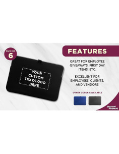 6 Fundas de Neopreno para Laptop Personalizables - Negro 2