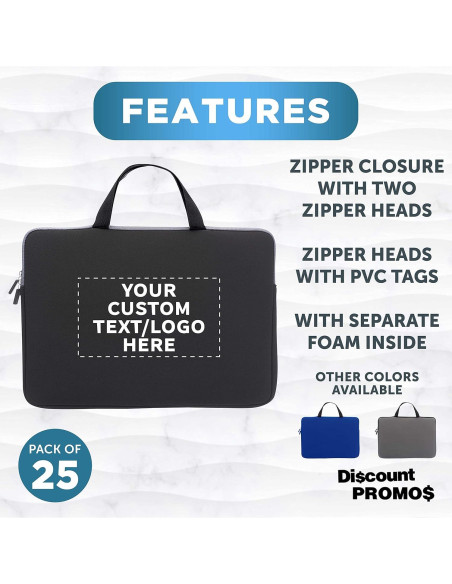 Fundas de Neopreno Personalizadas Aston - 10 Unidades Negras