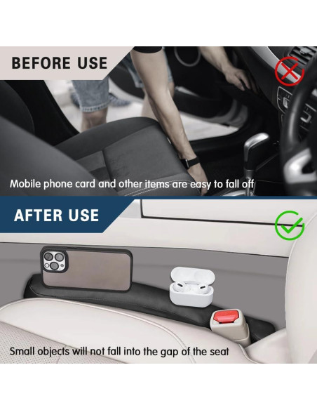 Relleno Espacio Asientos Coche 2PCS Middrivr Negro Universal