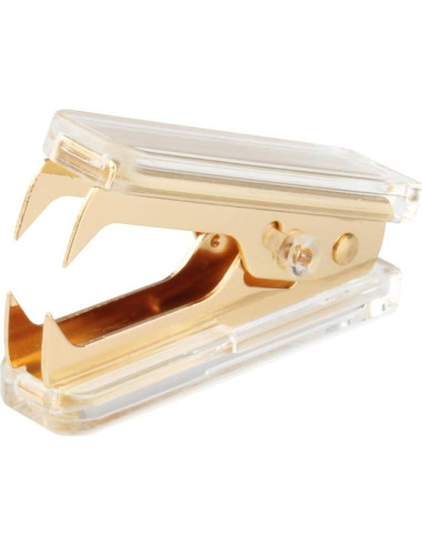 Juego de Grapadora Acrílica Dorada Geila con 1000 Grapas