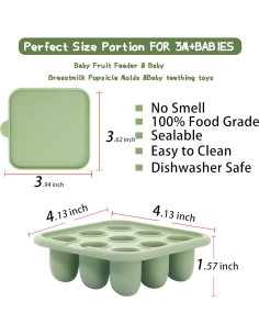 Bandeja de Congelación de Silicona WAJIAYON para Bebés - Azul 2