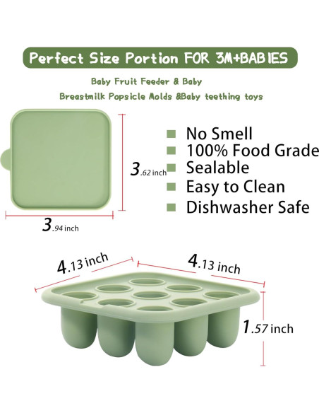 Bandeja de Congelación de Silicona WAJIAYON para Bebés - Azul